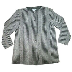 Draper's & Damon's Suit Jacket Women's Petite Large Silver Black Glitter Formal